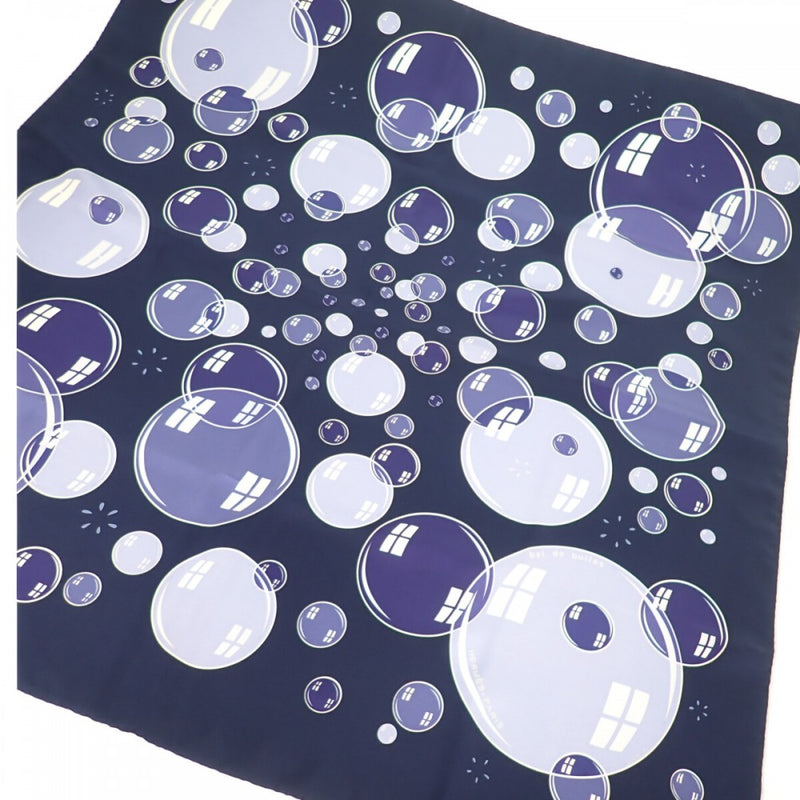 エルメス HERMES カレ90 bal de bulles シャボン玉 スカーフ シルク ネイビー レディース【中古】【Aランク】