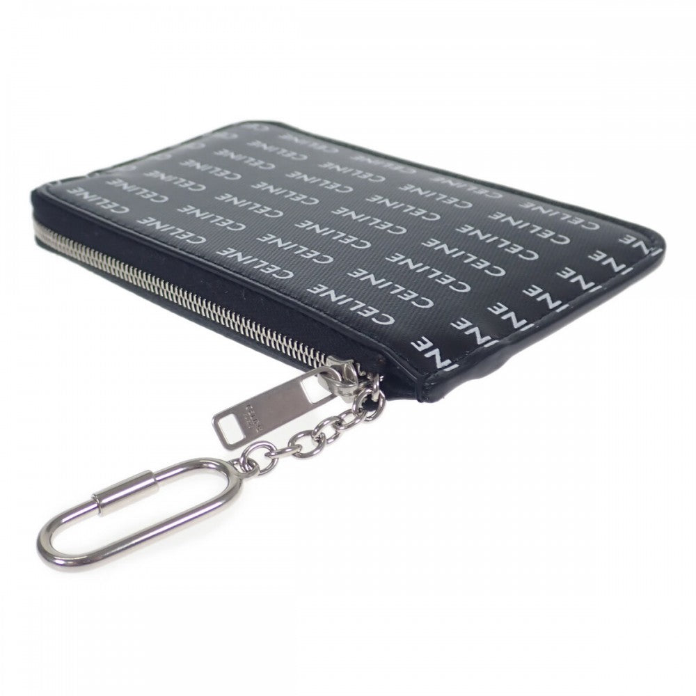 セリーヌ CELINE フック付きコイン＆カードポーチ 10B772DTN.38AW コインケース PVC ブラック シルバー金具 レディース【中古】【Aランク】