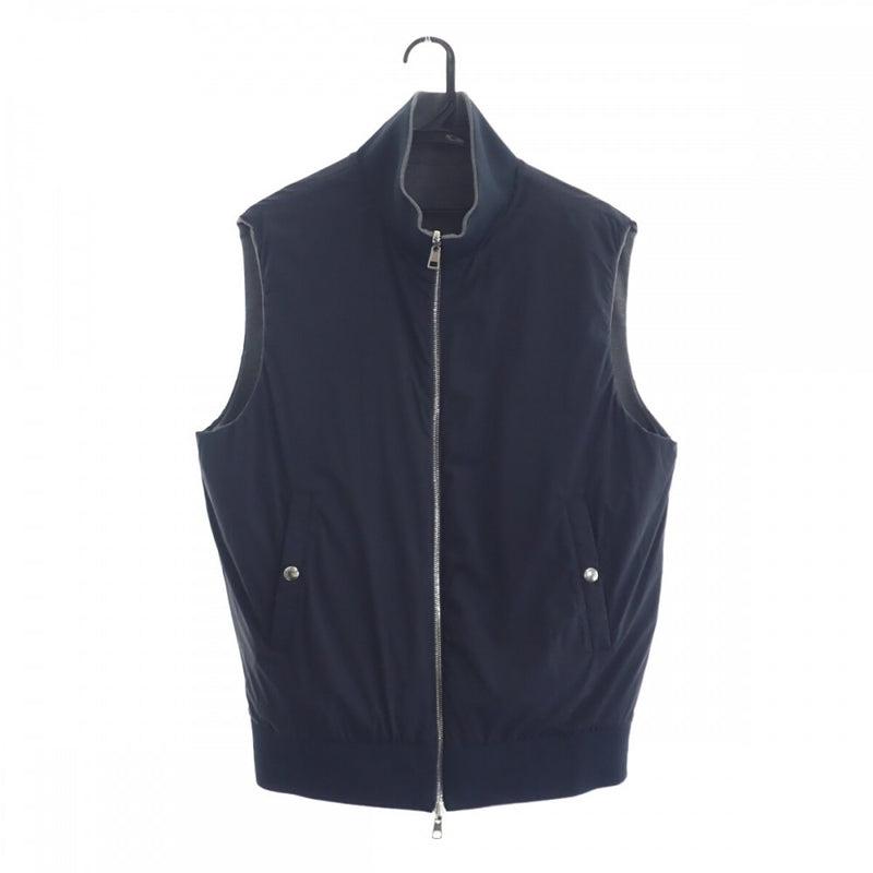 【Aランク】モンクレール MONCLER GILET リバーシブル F20918G51700_V8160 ダウンベスト コットン ナイロン グレー ネイビー L メンズ【ISEYA】