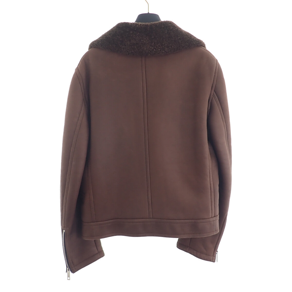 ルイヴィトン LOUIS VUITTON ムートンライダース 50 ライダースジャケット ムートン コットン ブラウン メンズ【中古】【ABランク】