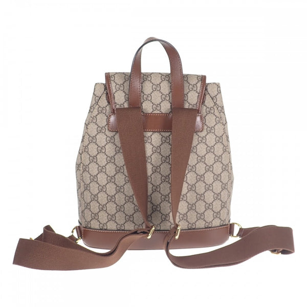 【Aランク】グッチ GUCCI インターロッキングG 674147_92THG_8563 リュック・デイパック ポリウレタン レザー ブラウン メンズ  レディース【ISEYA】