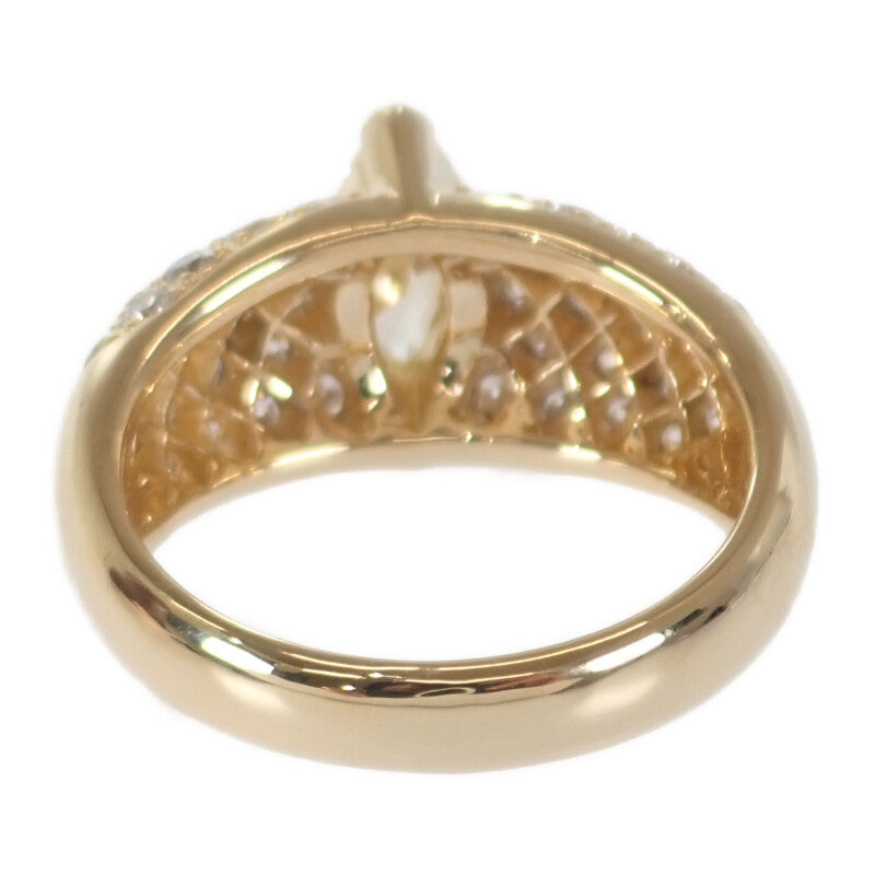 デザイン ジュエリー マーキスカット リング K18イエローゴールド 13号 ダイヤモンド ダイヤモンド レディース【中古】【Aランク】