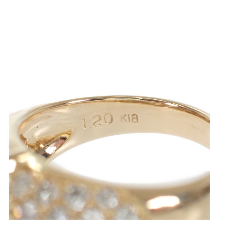 Designer Jewelry Marquise Cut 13号 Ring K18 Yellow Gold Diamond Ladies