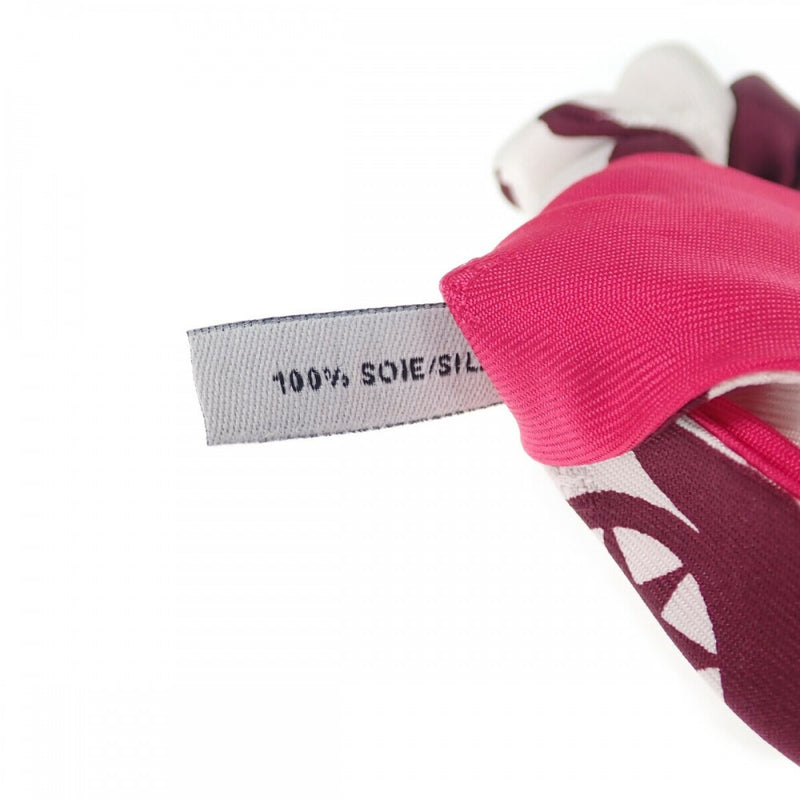 エルメス HERMES シュシュ ベッラ ヘアアクセサリー シルク パープル ホワイト ピンク レディース【中古】【Aランク】