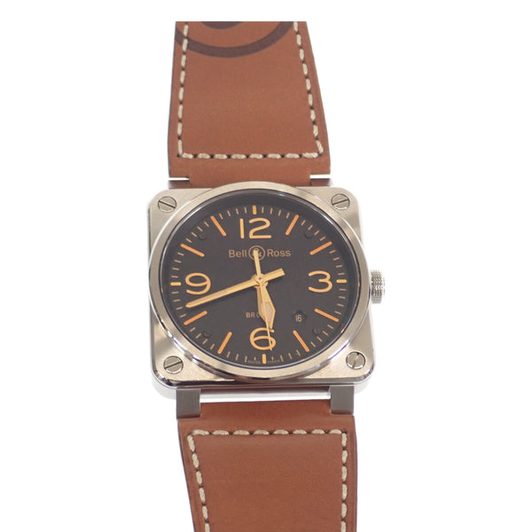 ゴールデンヘリテージ メンズ 腕時計 BR03-92GOLDENHERI-CA ステンレス レザーベルト ブラック文字盤【ISEYA】