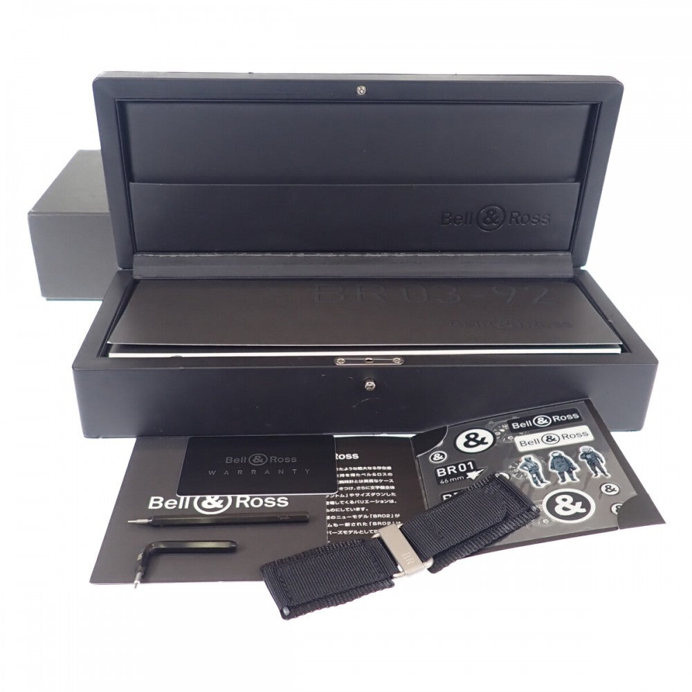 ベル＆ロス Bell＆Ross ゴールデンヘリテージ BR03-92GOLDENHERI-CA 腕時計 ステンレススチール レザー 自動巻き ブラック文字盤 メンズ【中古】【Aランク】