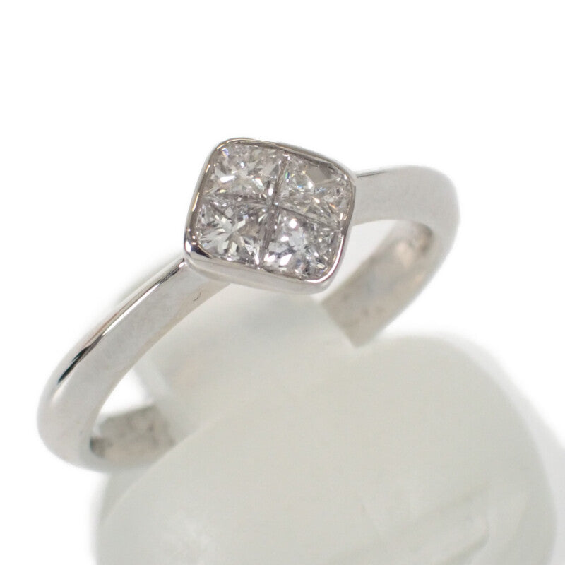 デザイン ジュエリー ひし形 ミステリーセッティング 11号 リング Pt900プラチナ ダイヤモンド レディース【中古】【Aランク】