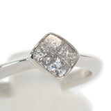 デザイン ジュエリー ミステリーセッティング リング Pt900プラチナ 11号 ダイヤモンド レディース【中古】【Aランク】