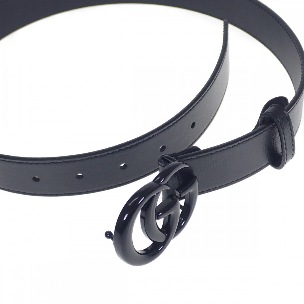 グッチ GUCCI GGマーモント スリム 414516_18YXV_1000 ベルト レザー ブラック サイズ75 メンズ【中古】【Sランク】