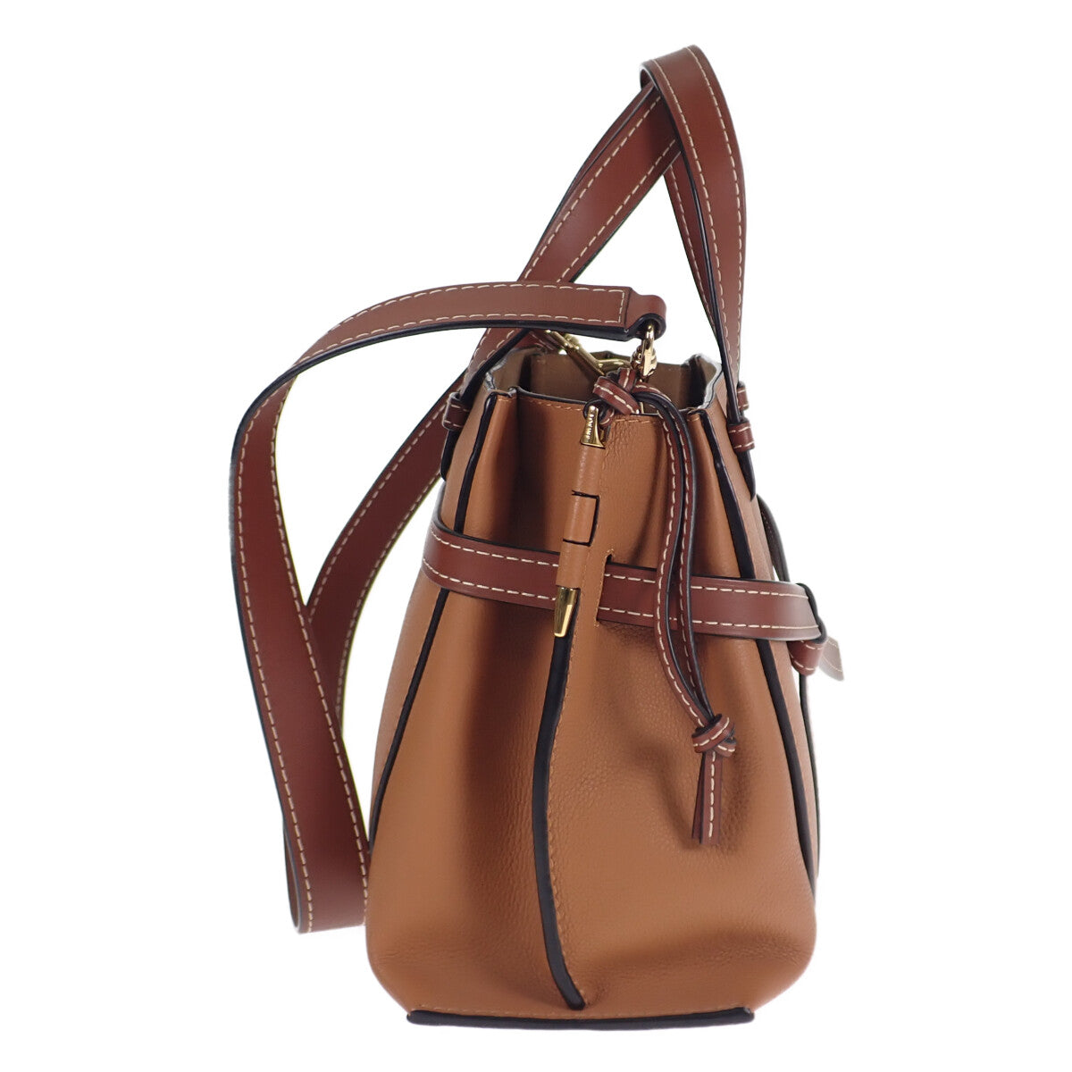 ロエベ LOEWE ゲートトップハンドルバッグS 321.12.U61 2WAYバッグ ハンドバッグ カーフ ライトキャラメル ピーカンカラー レディース【中古】【Aランク】