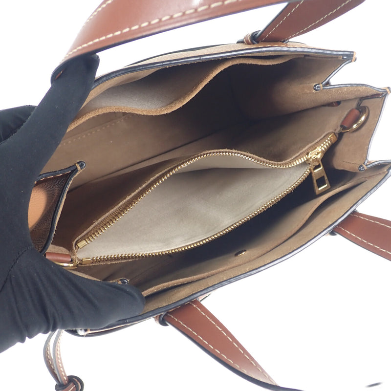 ロエベ LOEWE ゲートトップハンドルバッグS 321.12.U61 2WAYバッグ ハンドバッグ カーフ ライトキャラメル ピーカンカラー レディース【中古】【Aランク】