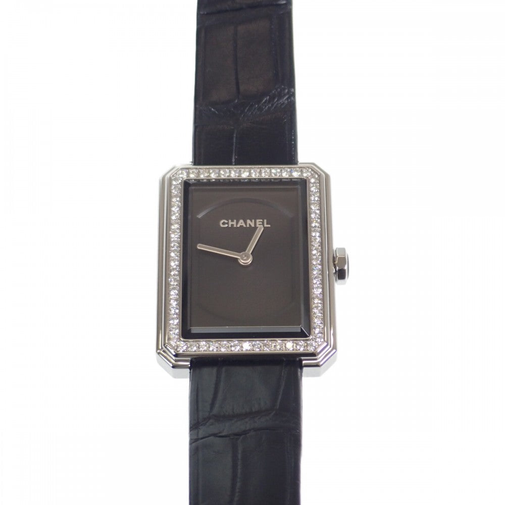 [Used] Chanel CHANEL Boy.Friend H4883 Wristwatch Diamond Stainless Steel Leather Quartz Black Dial Ladies [A Rank]
