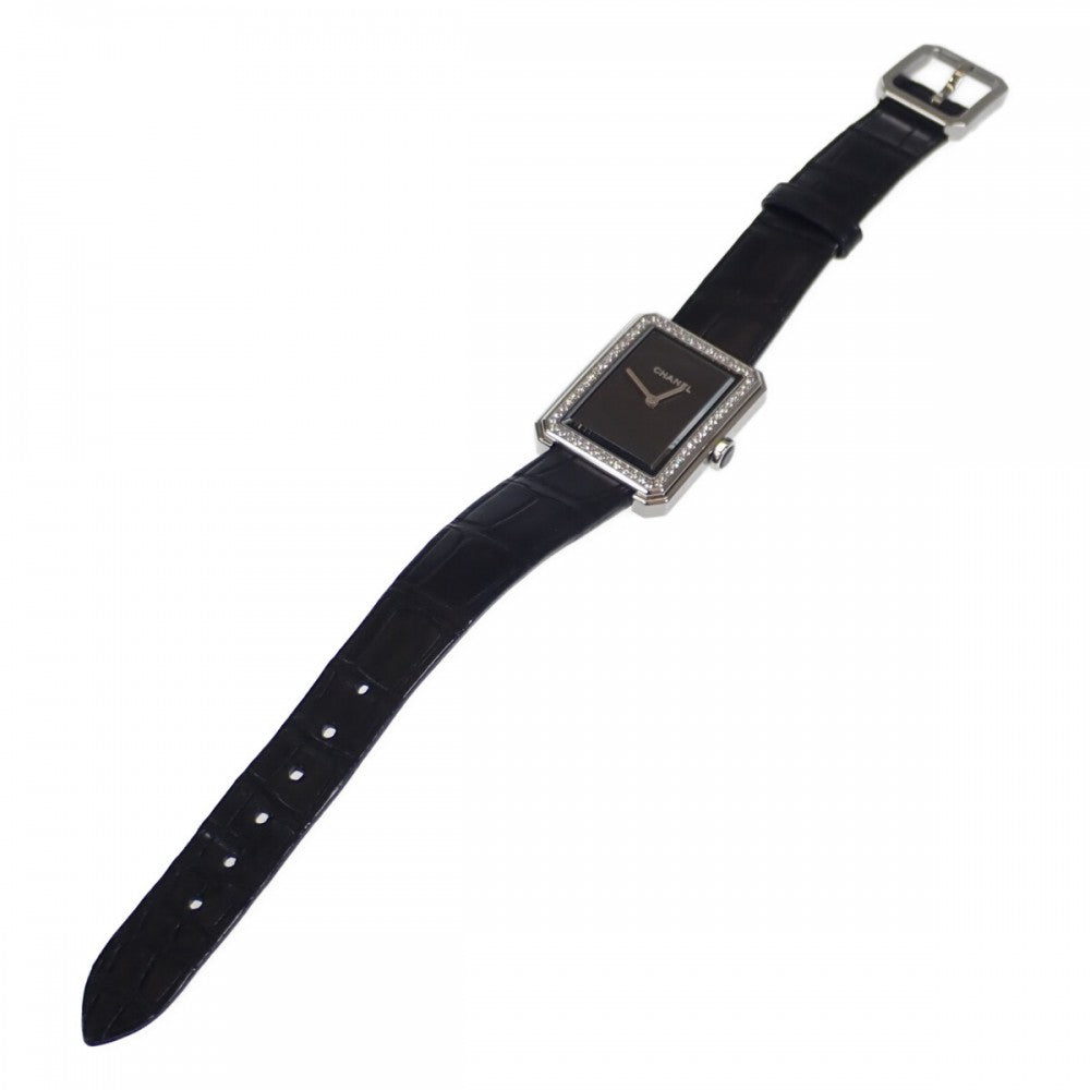 [Used] Chanel CHANEL Boy.Friend H4883 Wristwatch Diamond Stainless Steel Leather Quartz Black Dial Ladies [A Rank]