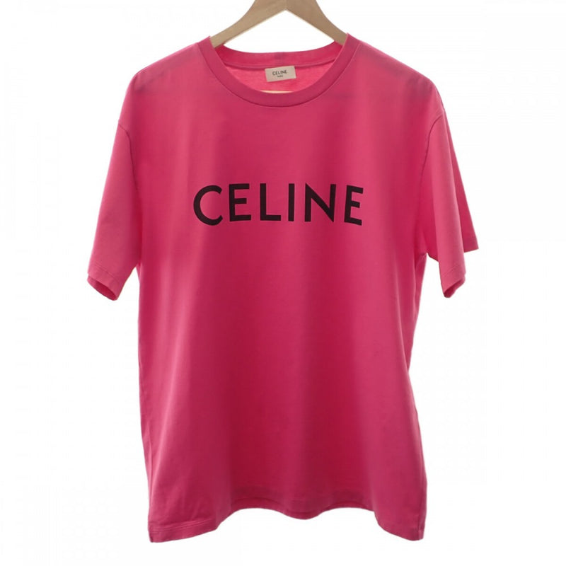 【Aランク】セリーヌ CELINE プリントルーズ 2X681671Q.24CB 半袖Ｔシャツ コットン ラズベリーピンク S レディース 【ISEYA】