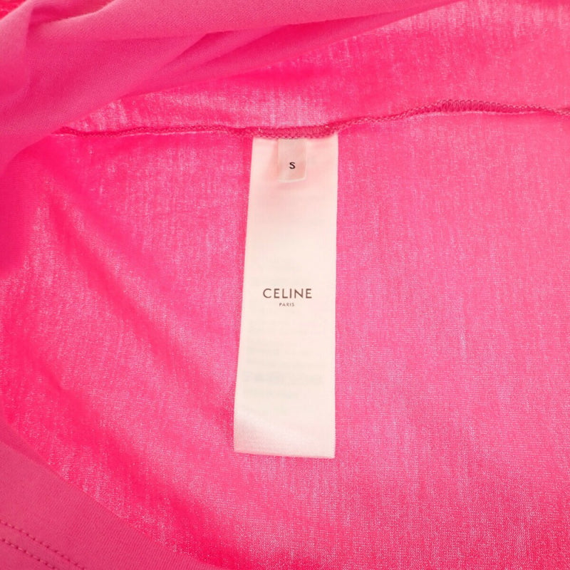 【Aランク】セリーヌ CELINE プリントルーズ 2X681671Q.24CB 半袖Ｔシャツ コットン ラズベリーピンク S レディース 【ISEYA】