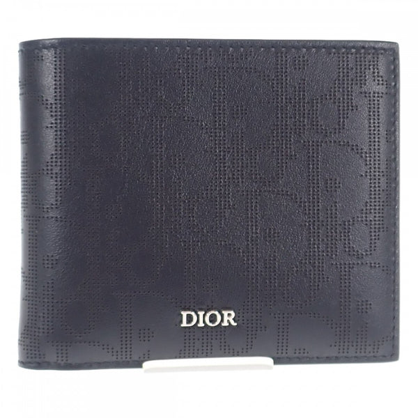 【中古】ディオール Dior コインケース付きウォレット 2ESBC027VPD_H03E 二つ折り財布 カーフ ブラック メンズ【SAランク】