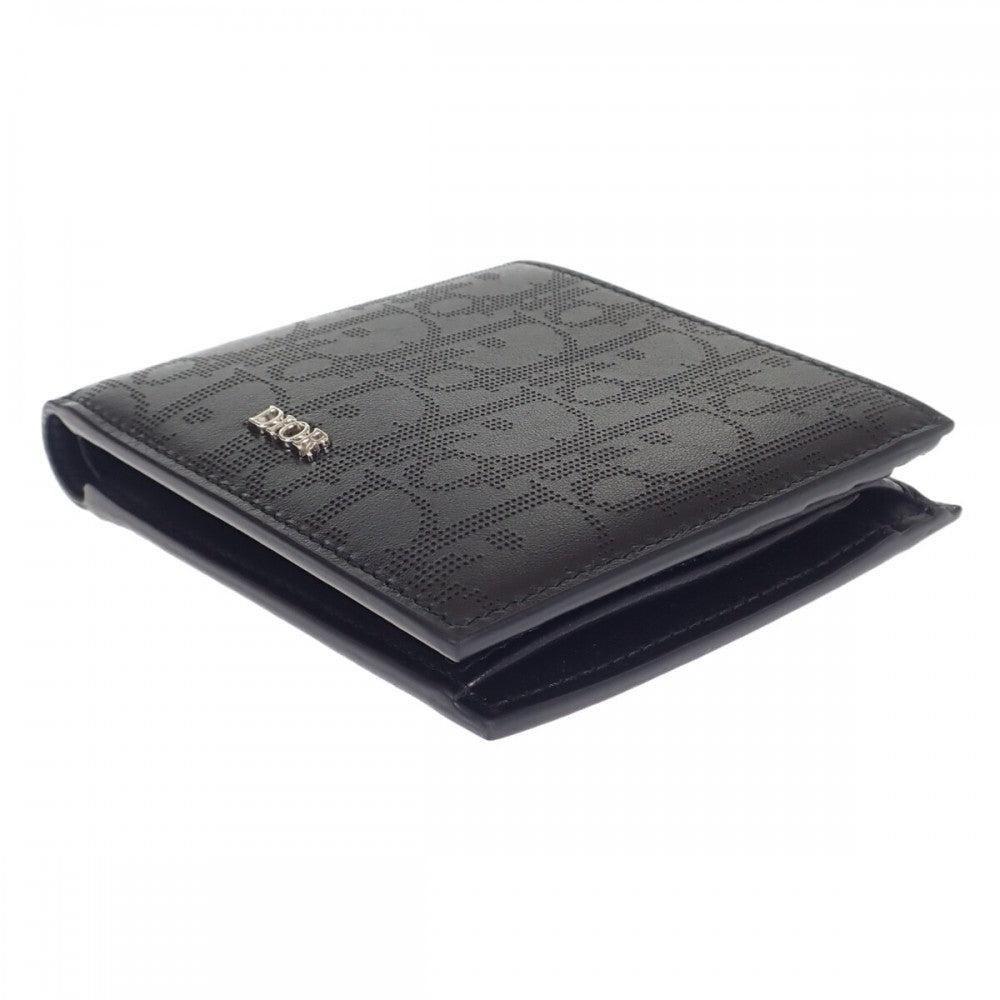 ディオール Dior コインケース付きウォレット 2ESBC027VPD_H03E 二つ折り財布 カーフ ブラック メンズ【中古】【SAランク】
