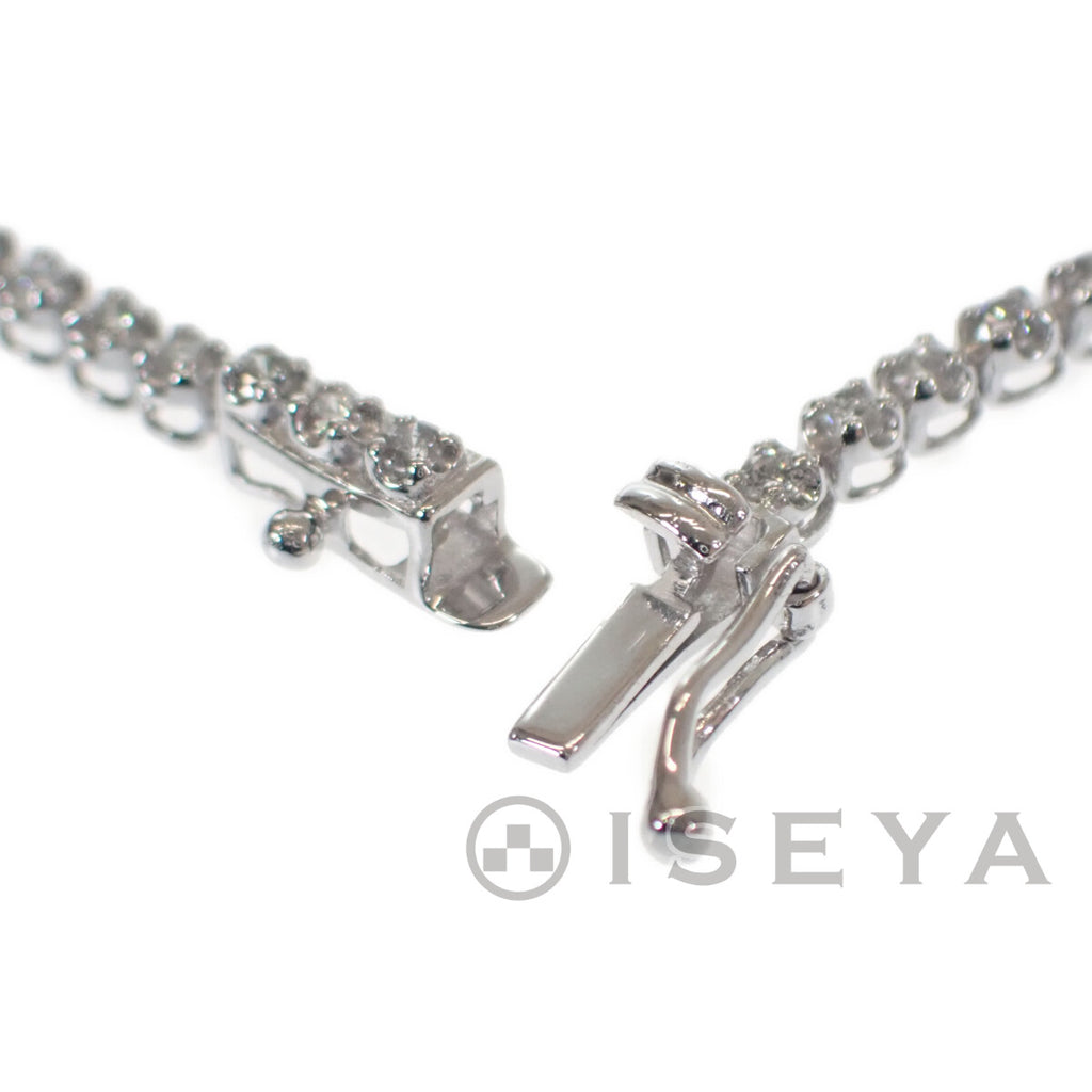 【Aランク】K18WG エタニティ デザインブレスレット ダイヤモンド1.00ct レディース ジュエリー アクセサリー【ISEYA】