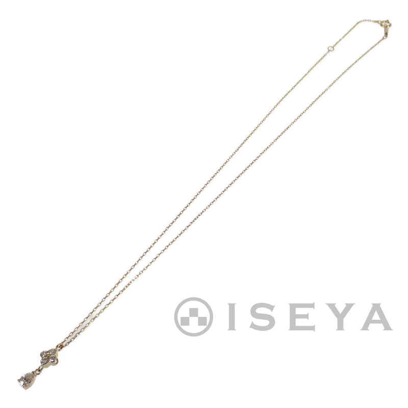 K18YG フラワー デザイン ネックレス ペンダント ダイヤモンド0.216/0.13ct レディース ジュエリー アクセサリー【ISEYA】