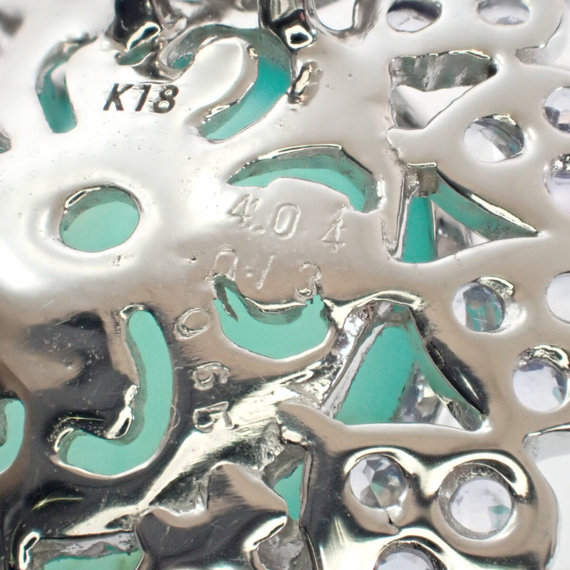 【Aランク】K18WG デザインネックレス ペンダント ブルーオパール 4.04ct ダイヤモンド 0.13ct トルマリン 0.65ct ジュエリー アクセサリー【ISEYA】