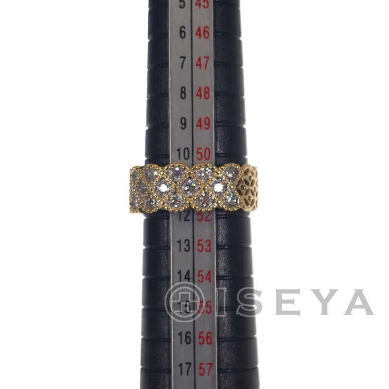 幾何学模様 デザインリング 指輪 K18YG ダイヤモンド0.52ct サイズ棒約11号 レディース ジュエリー アクセサリー【ISEYA】