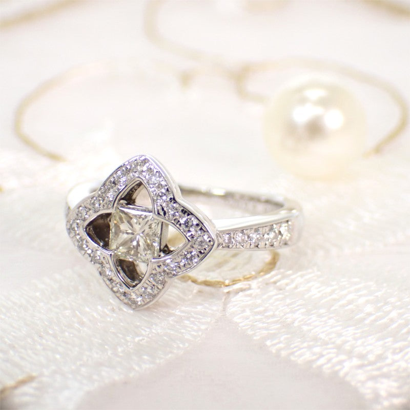 Design Jewelry 11.5 Ring Pt900 Platinum Diamond Ladies [Used] [A Rank]