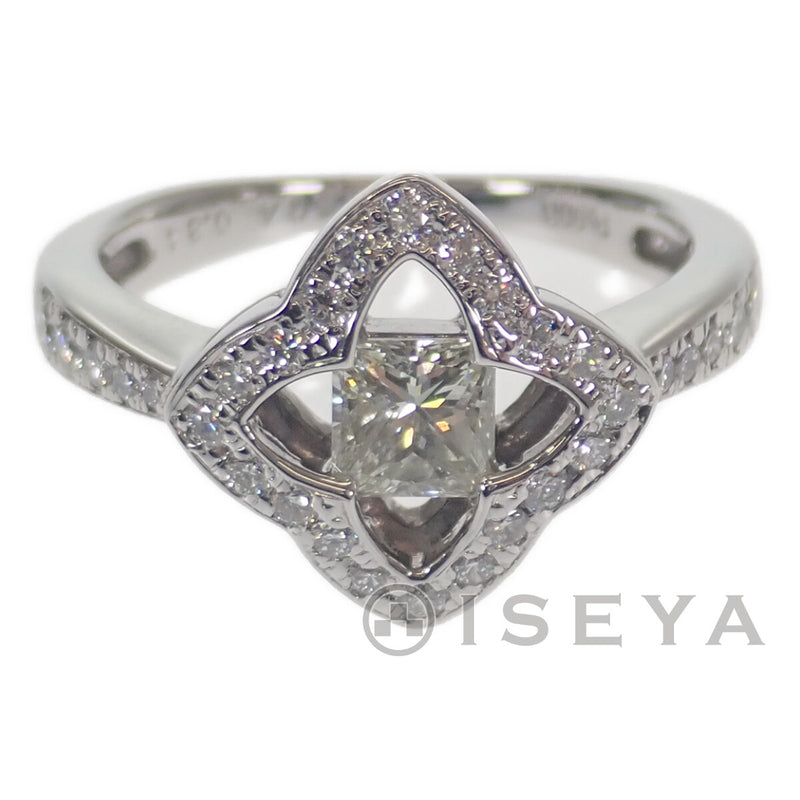 ダイヤ型 デザインリング 指輪 Pt900 ダイヤモンド サイズ棒約11.5号 レディース ジュエリー アクセサリー 【ISEYA】
