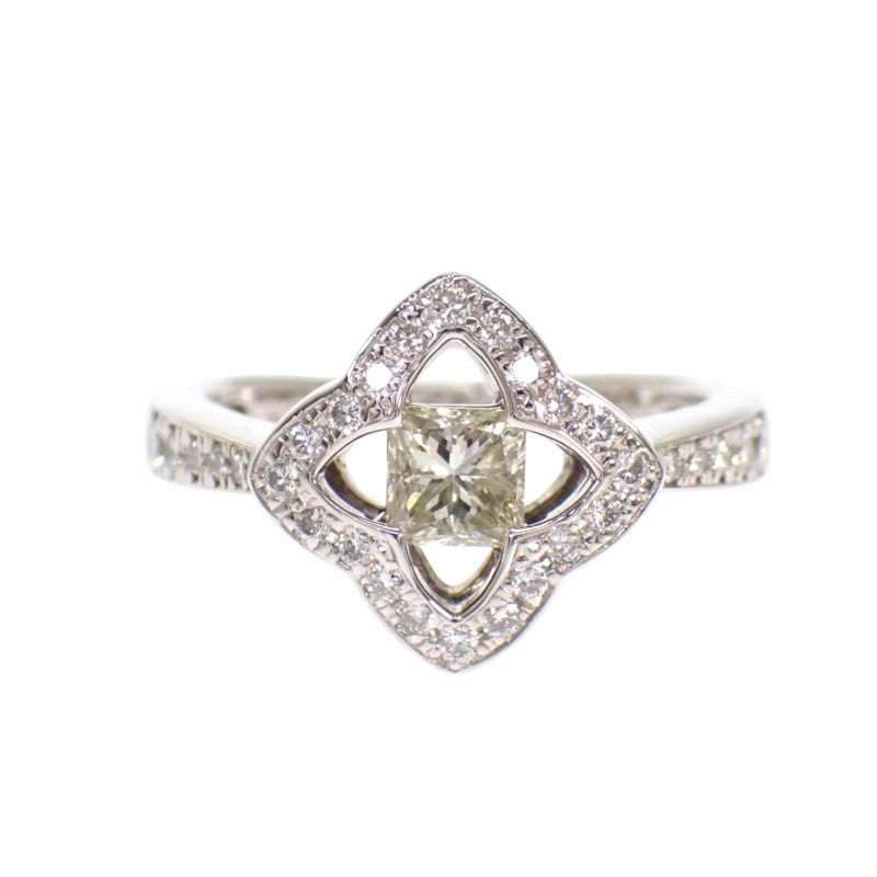 Design Jewelry 11.5 Ring Pt900 Platinum Diamond Ladies [Used] [A Rank]