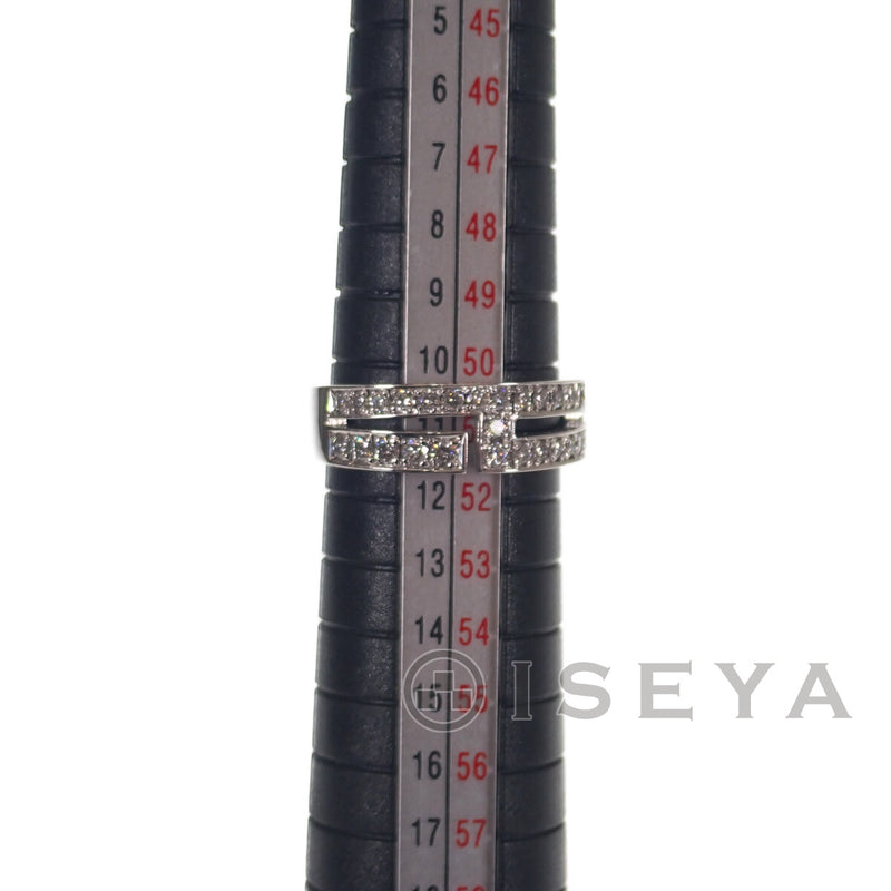K18WG デザイン リング 指輪 ダイヤモンド0.46ct サイズ棒約11号 レディース ジュエリー アクセサリー【ISEYA】