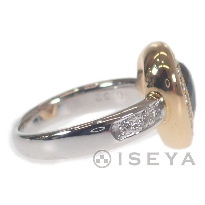 K18YG WG ドロップ型 デザイン リング 指輪 ダイヤモンド ブラックダイヤモンド サイズ棒約9号 レディース ジュエリー【ISEYA】