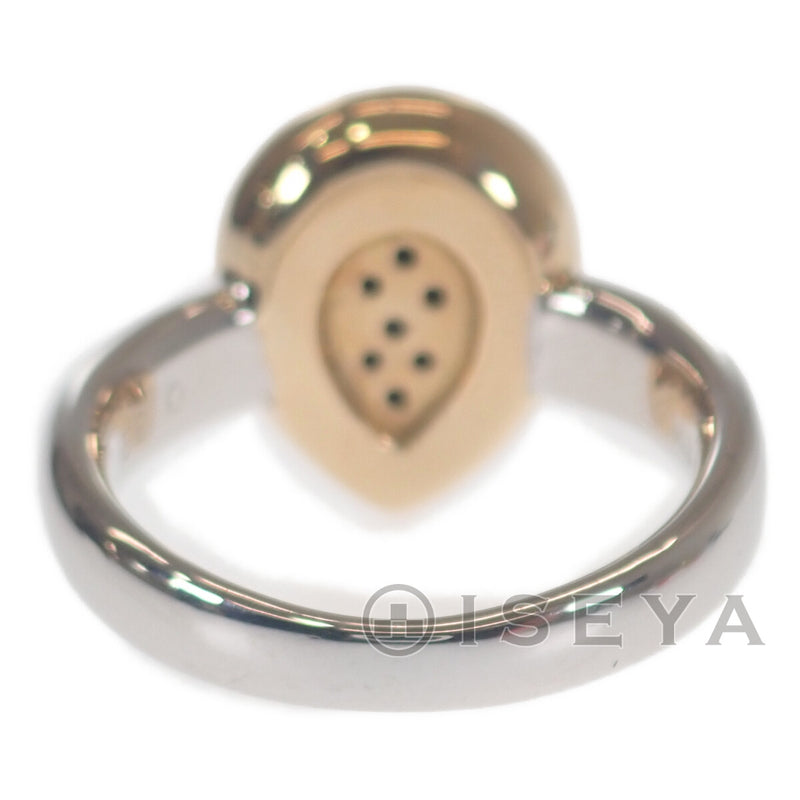 K18YG WG ドロップ型 デザイン リング 指輪 ダイヤモンド ブラック ...