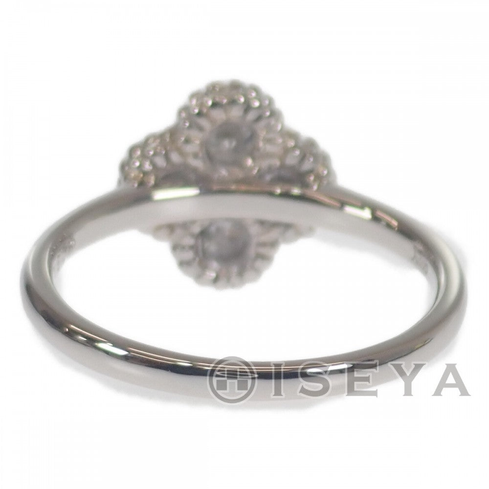 四つ葉のクローバー デザイン ジュエリー 12号 リング Pt900プラチナ ダイヤモンド レディース【中古】【Aランク】