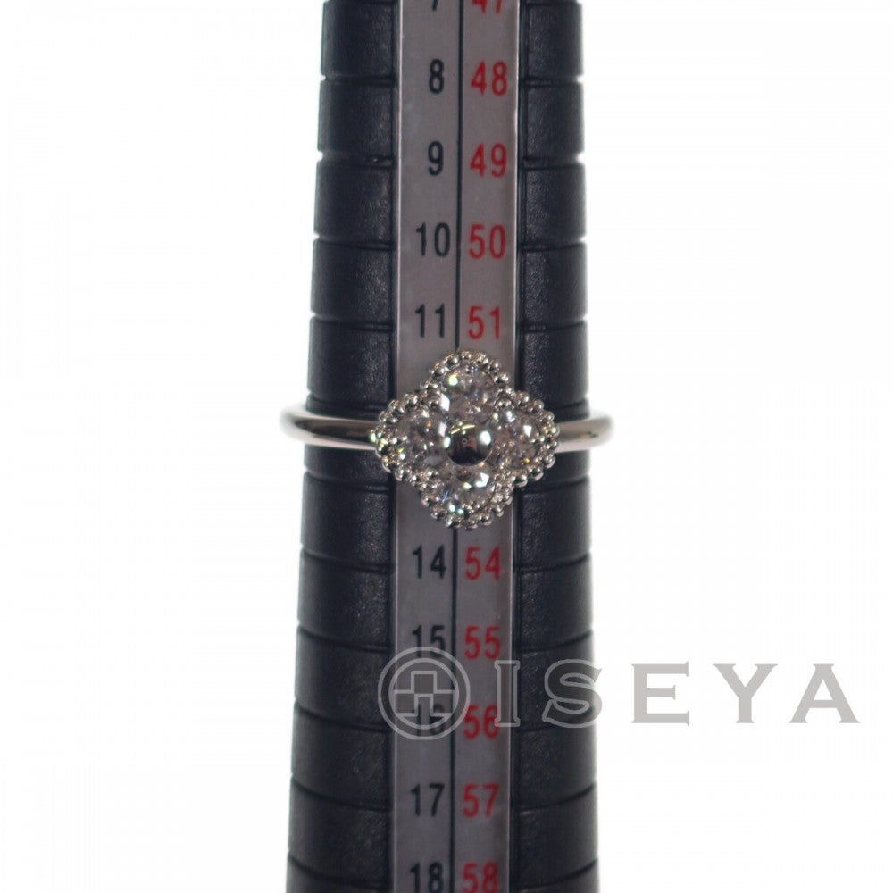 四つ葉のクローバー デザイン ジュエリー 12号 リング Pt900プラチナ ダイヤモンド レディース【中古】【Aランク】