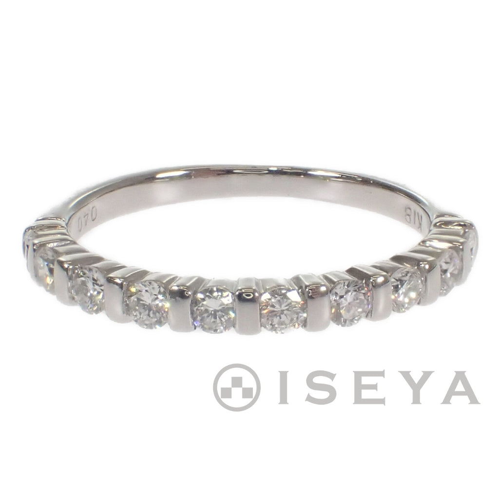 【Aランク】ハーフエタニティ デザインリング 指輪 K18WG ダイヤモンド0.40ct サイズ棒約14号 レディース ジュエリー アクセサリー【ISEYA】