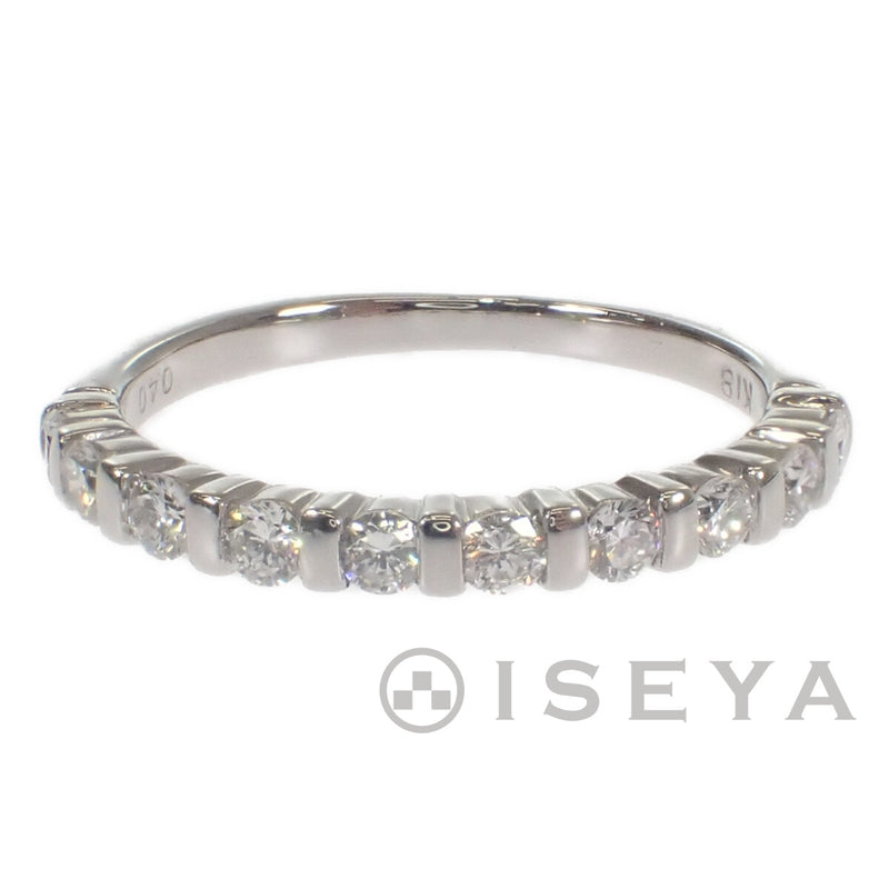 ハーフエタニティ デザインリング 指輪 K18WG ダイヤモンド0.40ct サイズ棒約14号 レディース ジュエリー アクセサリー【ISEYA】