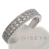 デザインリング 指輪 K18WG ダイヤモンド0.34Ct サイズ棒約10号 レディース ジュエリー アクセサリー 【ISEYA】