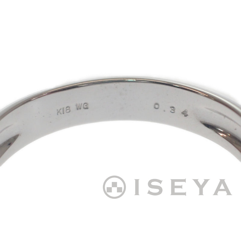 【Aランク】デザインリング 指輪 K18WG ダイヤモンド0.34Ct サイズ棒約10号 レディース ジュエリー アクセサリー 【ISEYA】