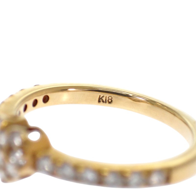 デザインジュエリー ハートモチーフ 9号 リング K18イエローゴールド ダイヤモンド レディース【中古】【Aランク】