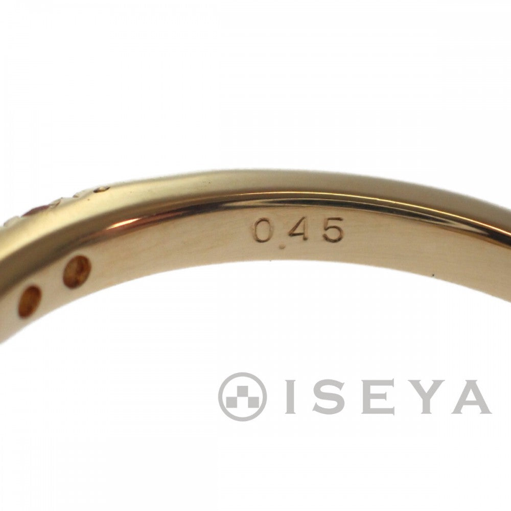 【中古】 デザインリング ハートモチーフ リング K18イエローゴールド 9号 ダイヤモンド 約9号 レディース【Aランク】