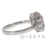 スクエアモチーフ デザインリング 指輪 K18WG ダイヤモンド0.65ct サイズ棒約12号 レディース ジュエリー アクセサリー【ISEYA】