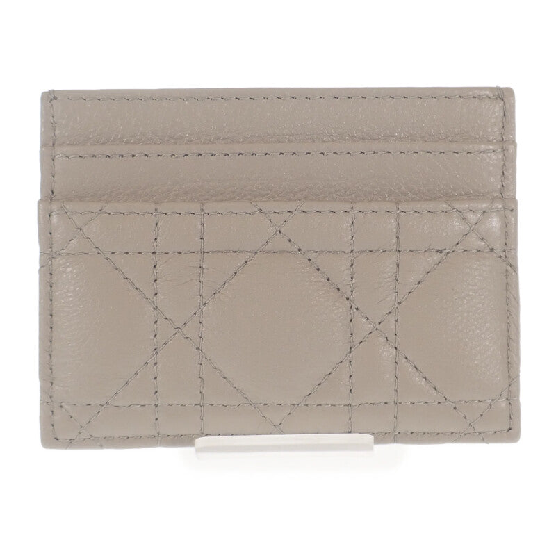 ディオール Dior カードホルダー DIOR CARO S5130UWHC_M116 カードケース カーフ ベージュ ゴールド金具 レディース【中古】【SAランク】