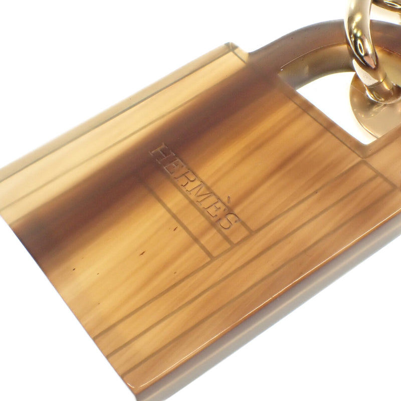エルメス HERMES アミュレット パドロックGM ネックレス バッファローホーン ブラウン ゴールド レディース【中古】【SAランク】