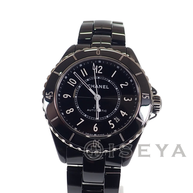 J12 キャリバー12.1 腕時計 メンズ H5697 SS セラミック ブラック文字盤 シースルーバック 防水200m【ISEYA】