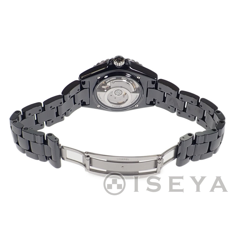 J12 キャリバー12.1 腕時計 メンズ H5697 SS セラミック ブラック文字盤 シースルーバック 防水200m【ISEYA】