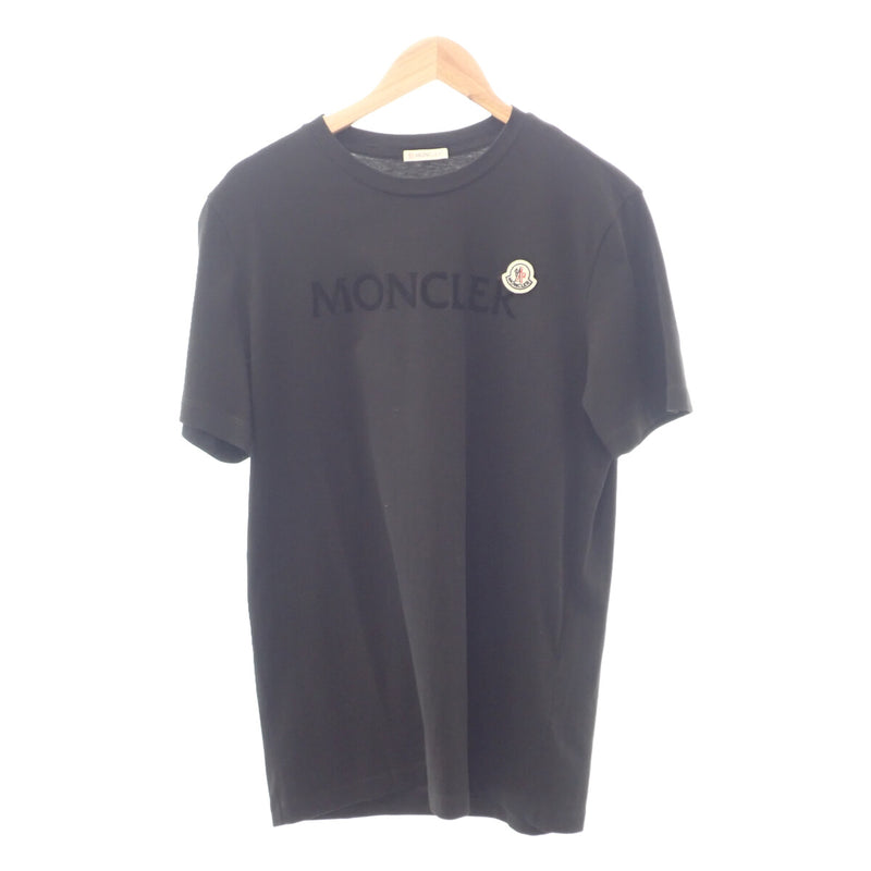 【Aランク】Moncler モンクレール ロゴワッペン半袖Tシャツ トップス H20918C00025 8390T コットン100％ ブラック Mサイズ メンズ【ISEYA】