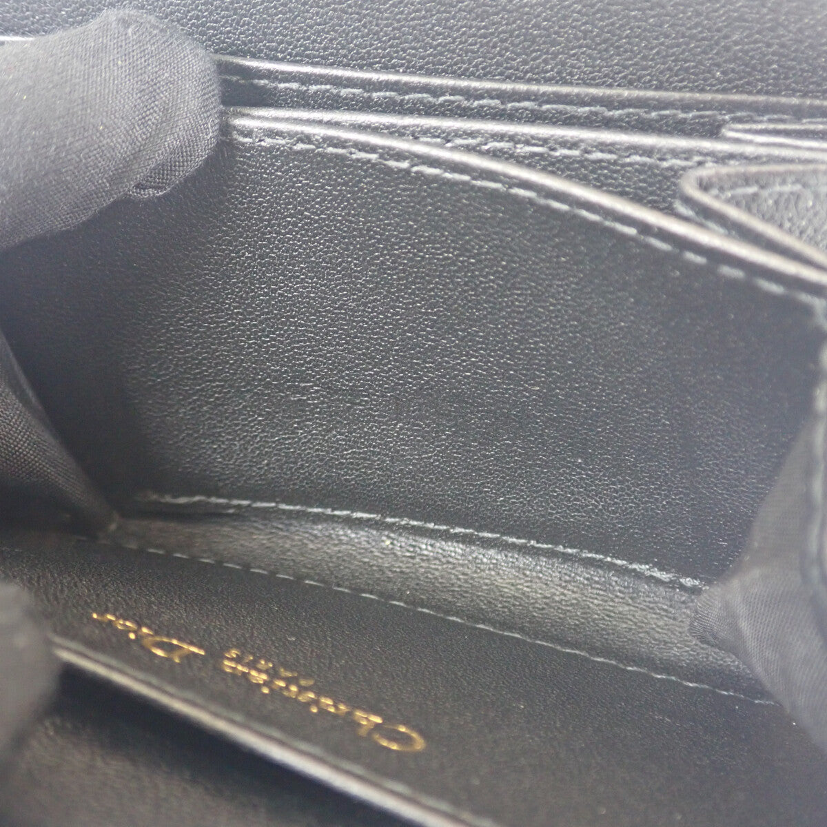 ディオール Dior デタッチャブルカードホルダー S5034UWHC_M900 カードケース カーフ ブラック ゴールド金具 レディース【中古】【ABランク】