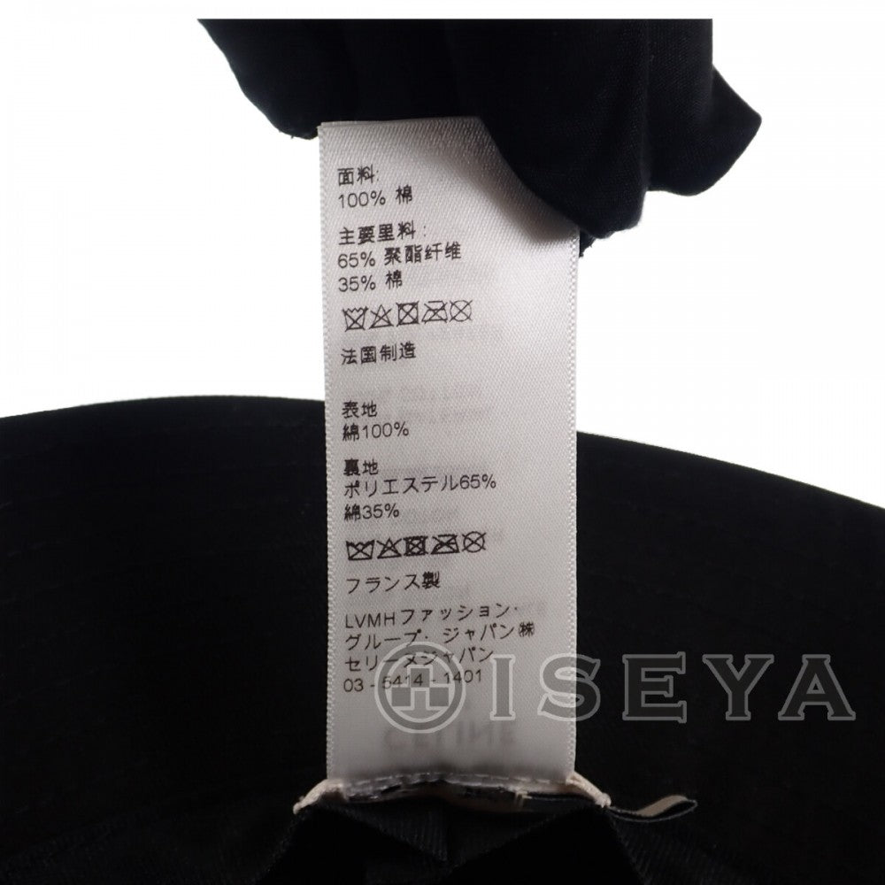 セリーヌ CELINE バケット M 2AU5B968P.38UB ハット ギャバジンコットン ブラック メンズ【中古】【Sランク】