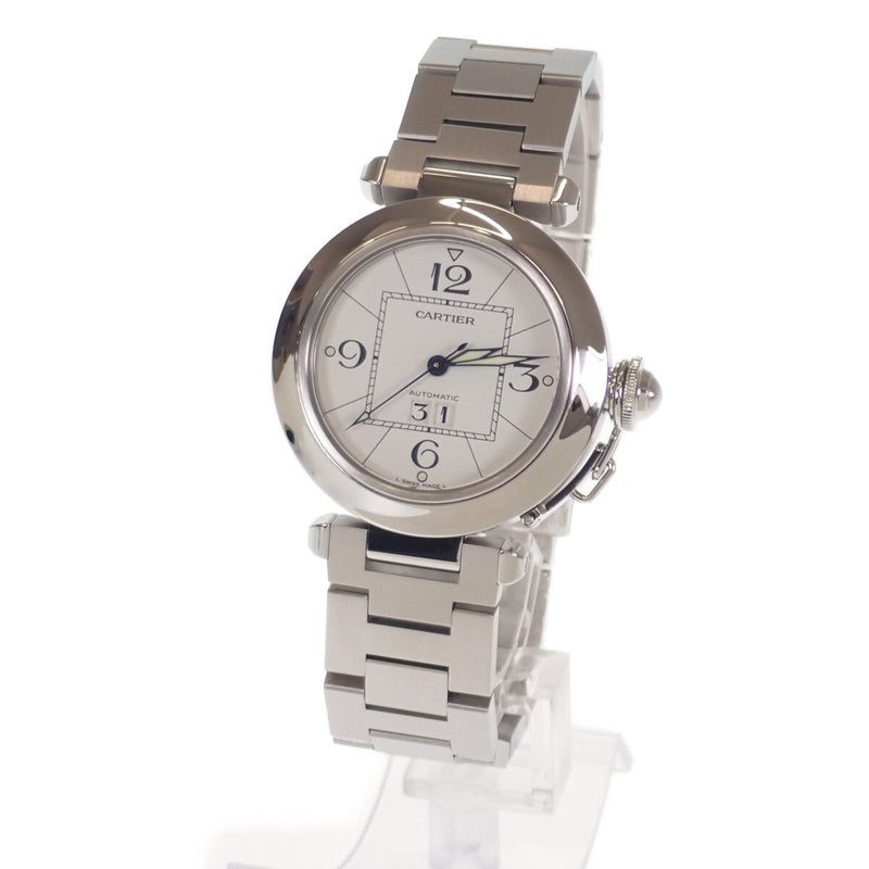 【Aランク】Cartier カルティエ パシャC ビッグデイト ボーイズ ユニセックス 腕時計 ステンレス 白 ホワイト文字盤 自動巻き【ISEYA】
