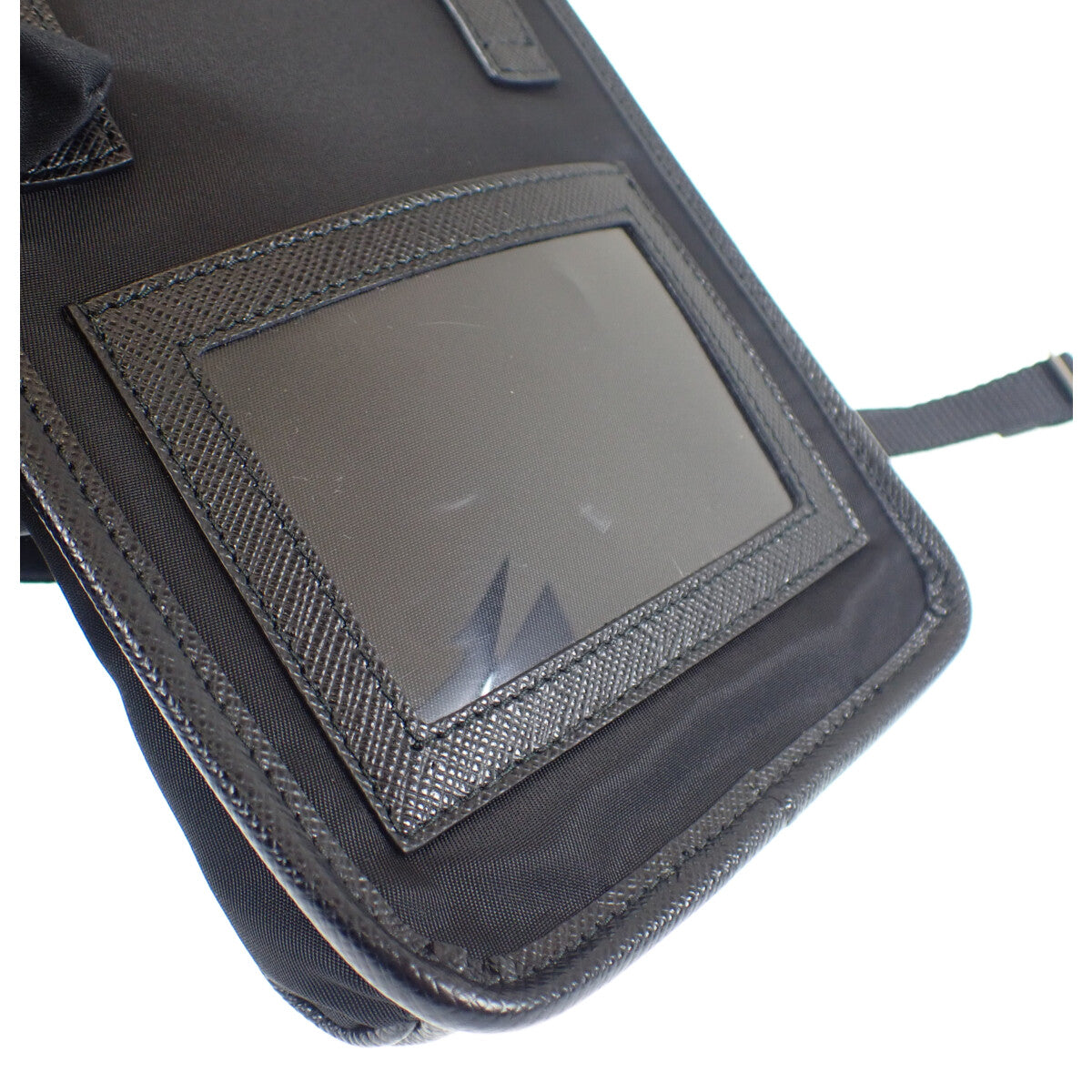 プラダ PRADA フォンケース スマホ 2ZH109 ショルダーバッグ ナイロン サフィアーノ ブラック レディース【中古】【Aランク】