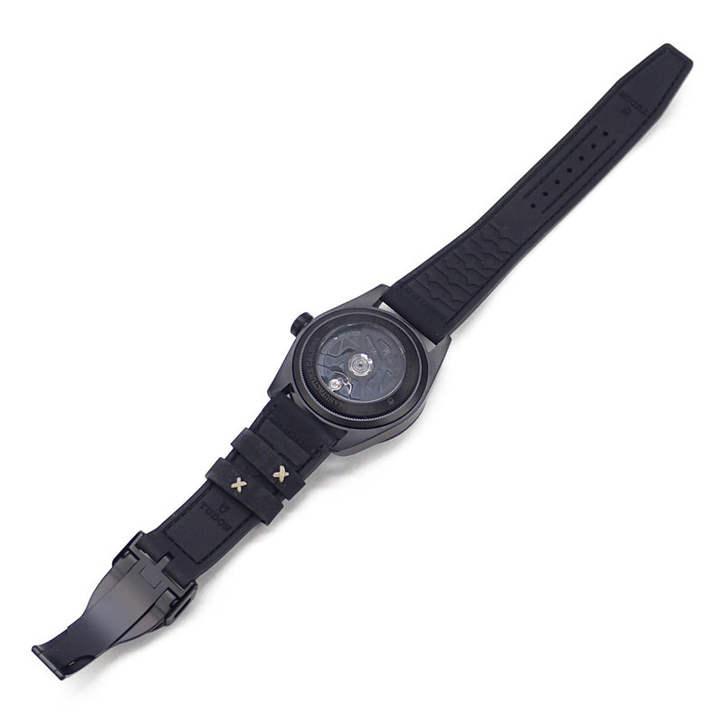 ヘリテージ ブラックベイ メンズ 腕時計 79210CNU セラミック レザーベルト ブラック文字盤 防水200m【ISEYA】